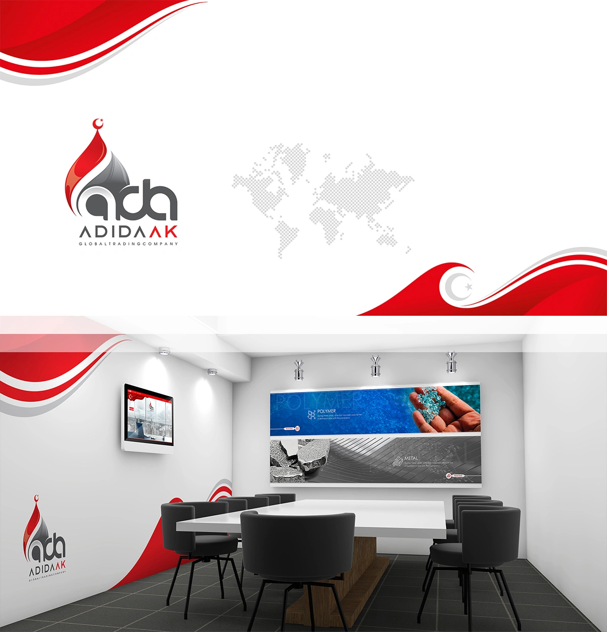 ADI DA AK Global Trading Logo and Brand Visual Identity Desgin