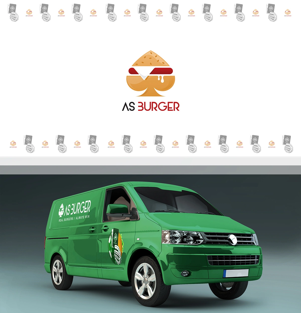 AS Burger Brand Visual Identity, Logo and Mascot