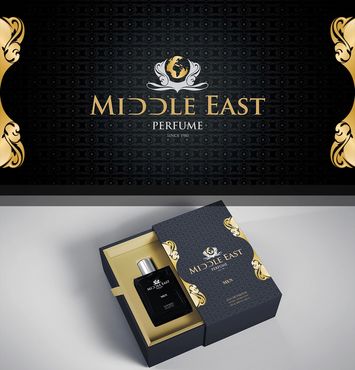 MiddleEast Perfume Brand Visual Identity and Logo 